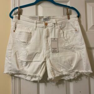 White Judy blue shorts